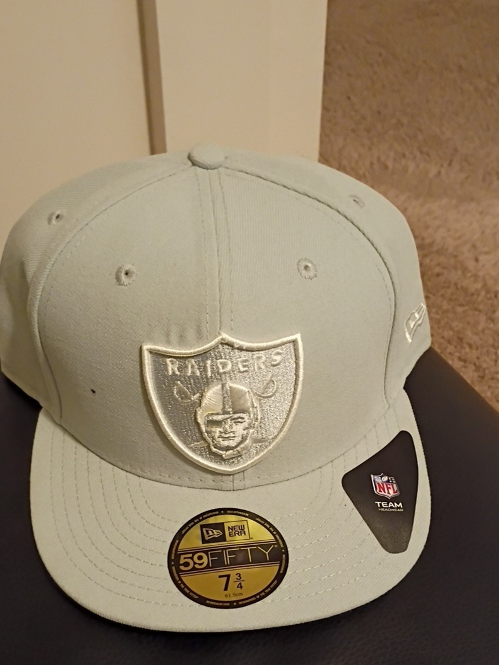 New Era Oakland Raiders Light Mint and White Fitted 59FIFTY Hat